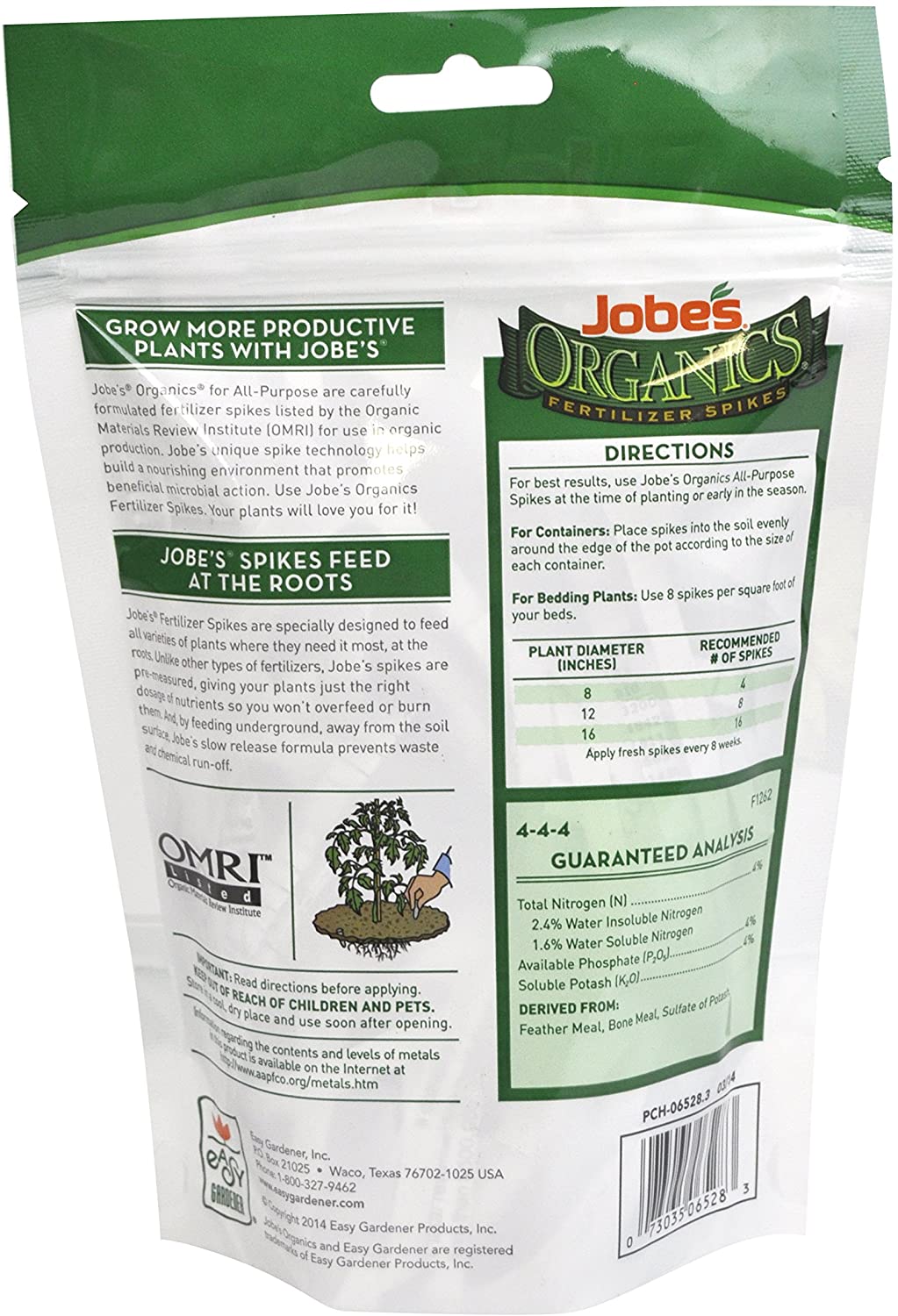 Jobe's Organic All Purpose Spike [4-4-4], 50pk